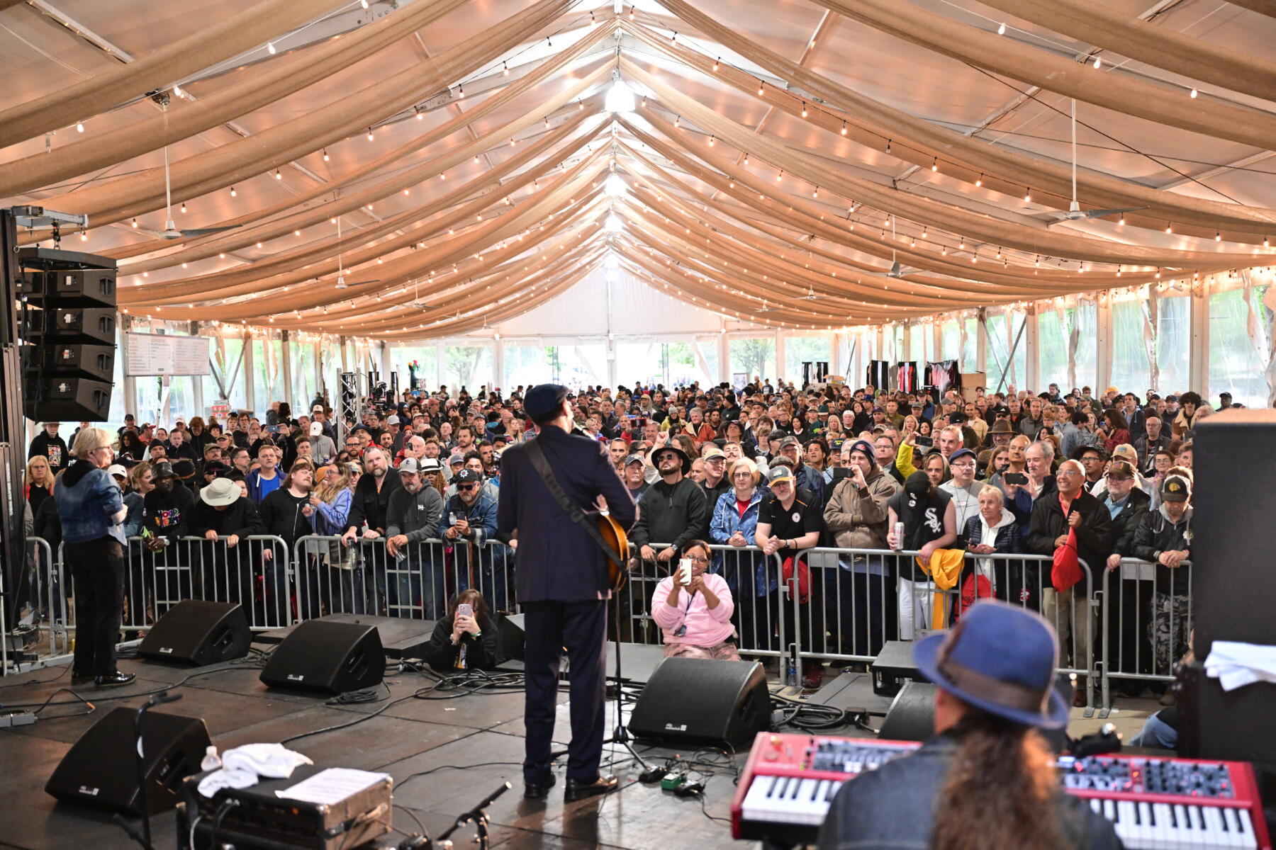 A crowd watches a performance at Chicago Blues Festival