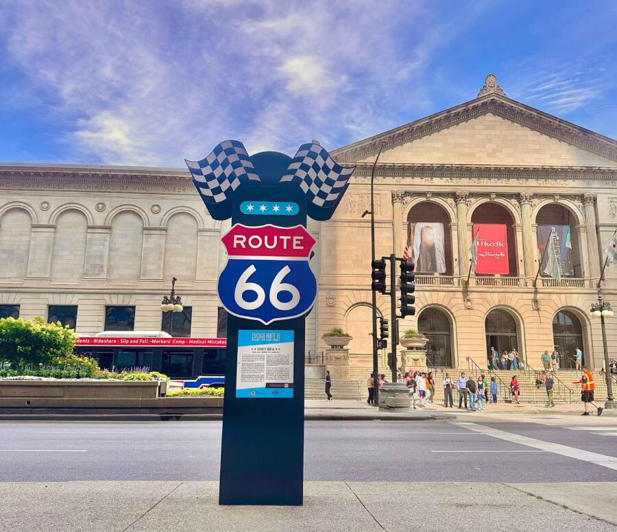 Route 66 start sign in Chicago